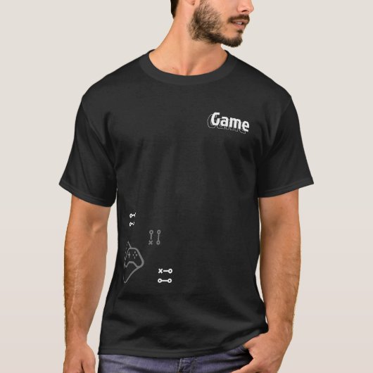 レトロゲームジョイスティックベクターアート Tシャツ (正面)