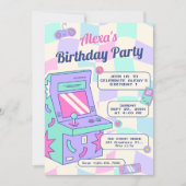 レトロゲームプレイ誕生日 招待状 (正面)