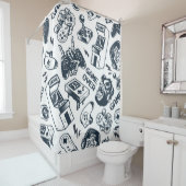 レトロゲームヴィンテージパターン。 シャワーカーテン (インサイチュ)