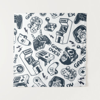 レトロゲームヴィンテージパターン。 タペストリー
