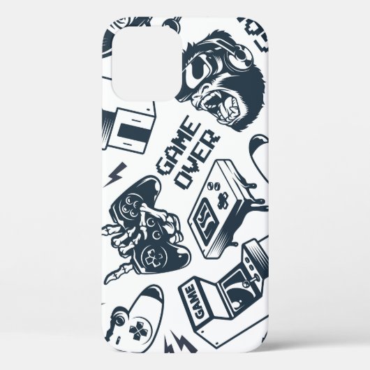 レトロゲームヴィンテージパターン。 Case-Mate iPhoneケース (裏面)