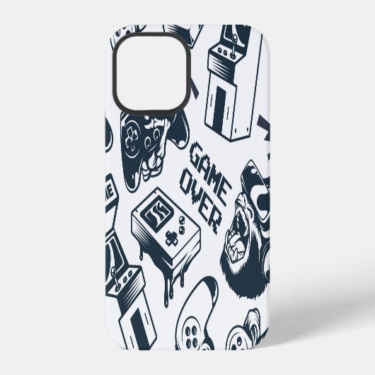 レトロゲームヴィンテージパターン。 iPhoneケース (裏面)