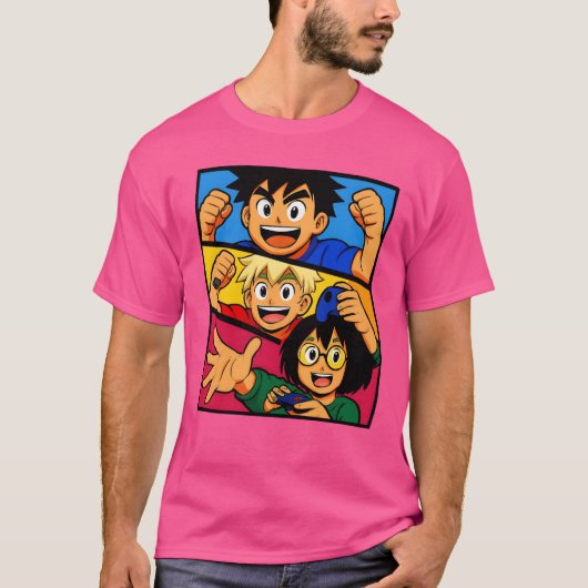 レトロゲーム勝利の喜びギフト Tシャツ (正面)