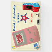 レトロゲーム大好き！ 🎮 50歳の誕生日おめでとう！ 横断幕 (縦)