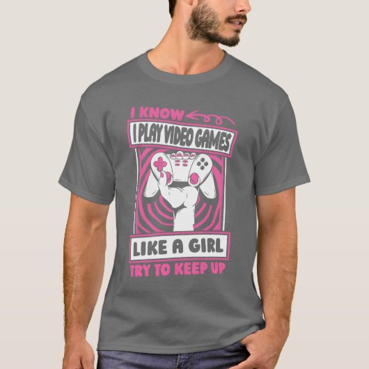 レトロゲーム女子 ギャル Tシャツ (正面)
