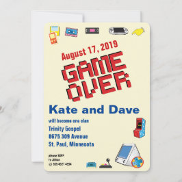 レトロゲーム好きの楽しいカップルが結婚しました 🎮 招待状