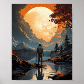 レトロゲーム宇宙宇宙飛行士ベクトルポスター ポスター (正面)