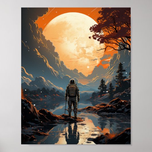 レトロゲーム宇宙宇宙飛行士ベクトルポスター ポスター (正面)