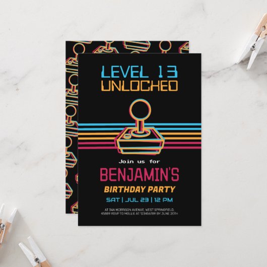 レトロゲーム少年 招待状 (正面/裏面インサイチュ)