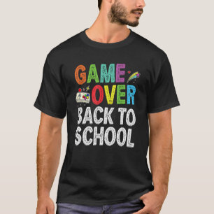 レトロゲーム新学期学校茶の初日 Tシャツ