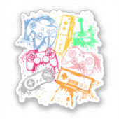 レトロゲーム機コントローラー 80年代 90年代 アーケード シール (正面)