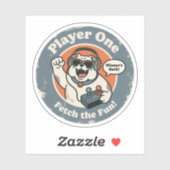 レトロゲーム犬 "Winner's Bark!" ビンテージグラフィック シール (シート)