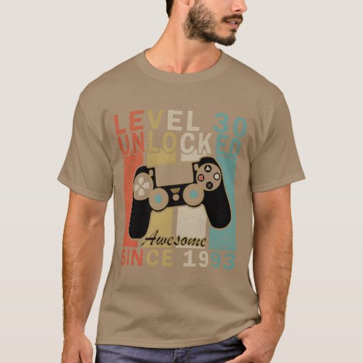 レトロゲーム誕生日1993レベル Tシャツ (正面)