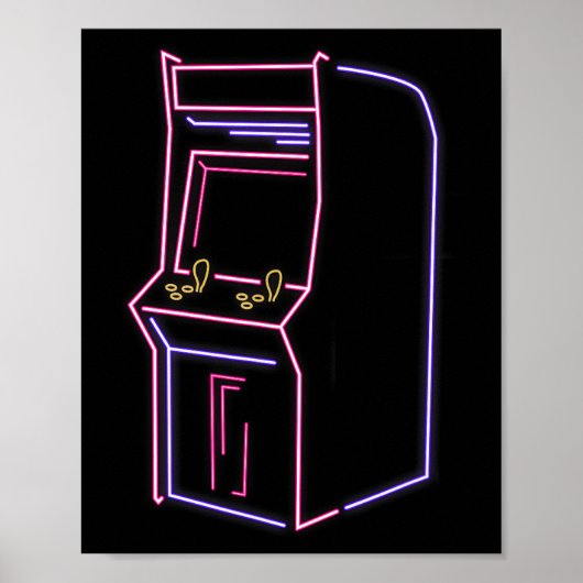 レトロゲーム アーケード ビデオ ゲーム機 ビンテージ 80年代 90年代 リ ポスター (正面)