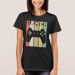 レトロゲーム コンソール プレイヤー コントローラー ビデオゲーム Tシャツ