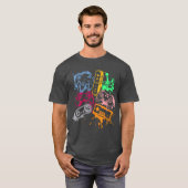 レトロゲーム コントローラー 80年代 90年代 アーケード Tシャツ (正面フル)