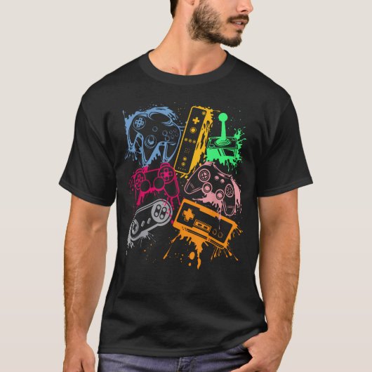 レトロゲーム コントローラー 80年代 90年代 Tシャツ (正面)