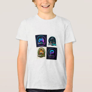 レトロゲーム バッジ ボーイズTシャツ キッズ ゲーマーTシャツ トライブレンドTシャツ