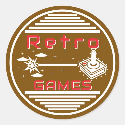 レトロゲーム ラウンドシール (正面)