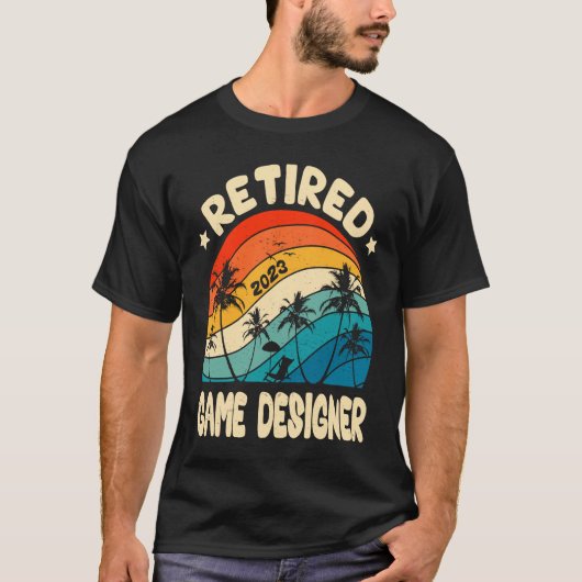 レトロゲ退職したームデザイナーヴィンテージ退職金 Tシャツ (正面)