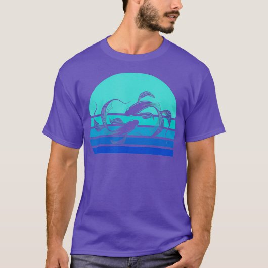 レトロコイ魚ヴィンテージ日本の魚 Tシャツ (正面)
