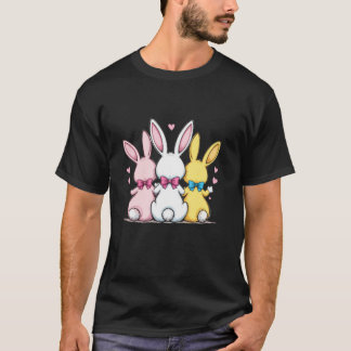 レトロコケットイースターバニーボウキュートコケットバン Tシャツ