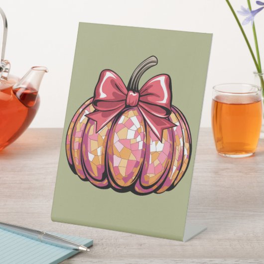 レトロコケットボーカボチャ秋ビーブズシーズン 台座サイン (インサイチュ)