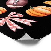 レトロコケットボーカボンプキンアメリカンフットボール感謝してい ポスター (角)