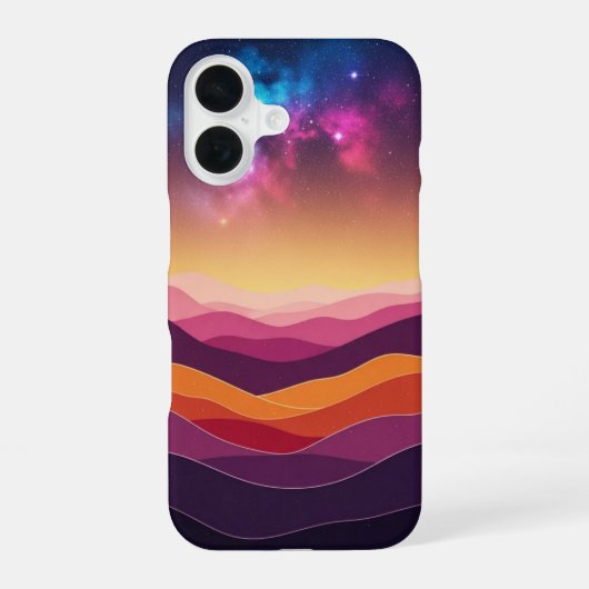 レトロコズミックヒルズ iPhone 16ケース (裏面)