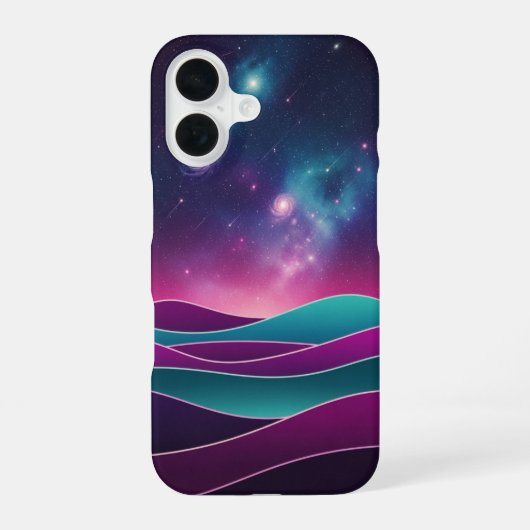 レトロコズミックヒルズ iPhone 16ケース (裏面)
