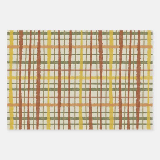 レトロコタジェコ絵を描レプリドパターン ラッピングペーパーシート (正面3)