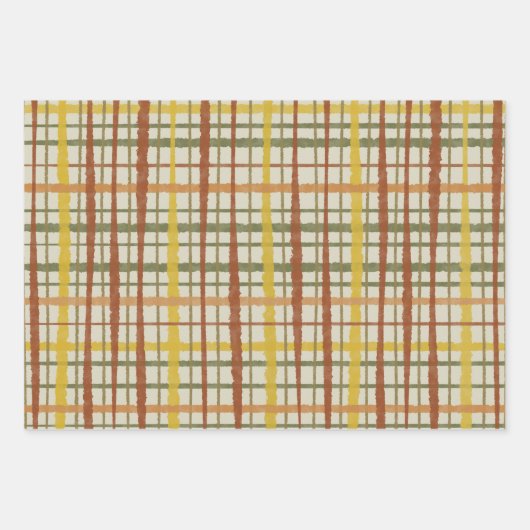 レトロコタジェコ絵を描レプリドパターン ラッピングペーパーシート (正面)