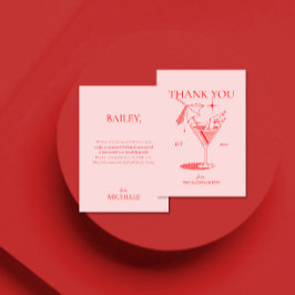 レトロコックテール・バチェロレッテ・パーティー サンキューカード