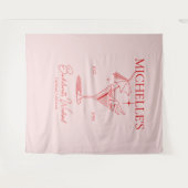 レトロコックテール・バチェロレッテ・パーティー タペストリー (正面(横))