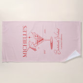 レトロコックテール・バチェロレッテ・パーティー ビーチタオル (正面)