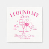 レトロコックテール ブライズメイド ピンク 紙 スタンダードカクテルナプキン (正面)