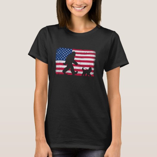 レトロコックポー4thアメリカ合衆国国旗Patrio Tシャツ (正面)