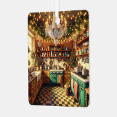 レトロコテージキッチュレトロクリスマスパーソナライズされた メタルオーナメント (正面左)