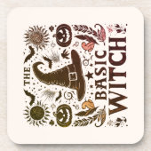 レトロコテージコアハロウィーンのカボチャのちょうちんハロウィーンテーマ コースター (正面)