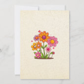 レトロコテージコア花とカタツムリ結婚の 招待状 (裏面)