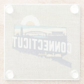 レトロコネチカット風光明媚なシルエット ガラスコースター (裏面)