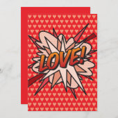 レトロコミックブックポップアートが大好きです。 招待状 (正面/裏面)