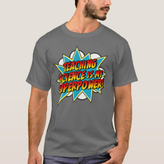 レトロコミック風 サイエンス教育は僕の超能力 Teacher Tシャツ