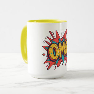 レトロコミック「OMG!」ポップアートコーヒーマグ マグカップ