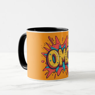 レトロコミック「OMG!」ポップアートコーヒーマグ マグカップ