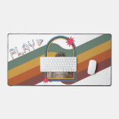 レトロコラージュ混合メディアカラフル郷愁 デスクマット (キーボード&マウス)