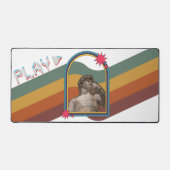 レトロコラージュ混合メディアカラフル郷愁 デスクマット (正面)