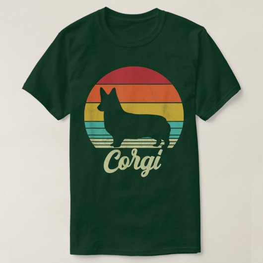 レトロコルギドッグ恋人 Tシャツ (デザイン正面)