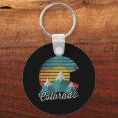 レトロコロラドマウンテンズホームラブファミリーバケーション キーホルダー (正面)
