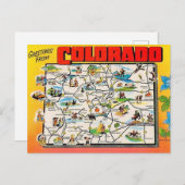 レトロコロラドマップハガキ ポストカード (正面/裏面)